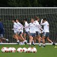 Spain's team players take part in a training session during the UEFA Women’s Euro 2017 football tournament in Epe city