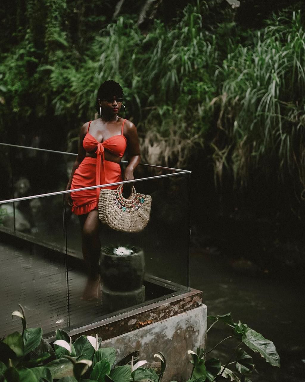 Silvia Njoki wearing a front tie top (Instagram silvianjoki)