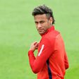 Neymar takes part in a training session with his Paris Saint-Germain teammates on August 11, 2017