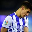 Real Sociedad's defender Yuri Berchiche looks downwards during the Spanish league football match against Sevilla FC January 7, 2017