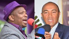 Senator Mike Sonko (left) and Peter Kenneth.