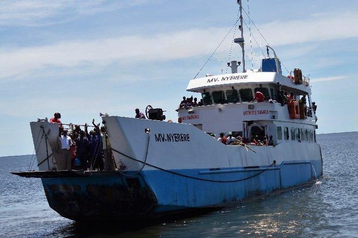 Scores are feared dead after the MV Nyerere ferry(pictured) capsized in Lake Victoria