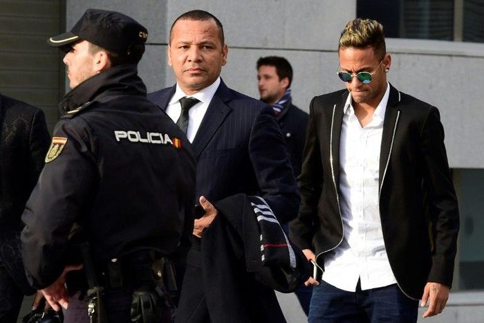 Neymar (right) and his father pictured in Madrid in 2016