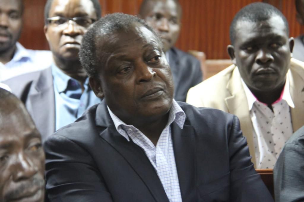 Ex-Lugari MP Cyrus Jirongo when he appeared before court on Thursady. He was ordred to pay Sh5 million or be remanded