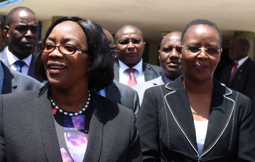 Health CS Sicily Kariuki with Suspended KNH CEO Lily Koros