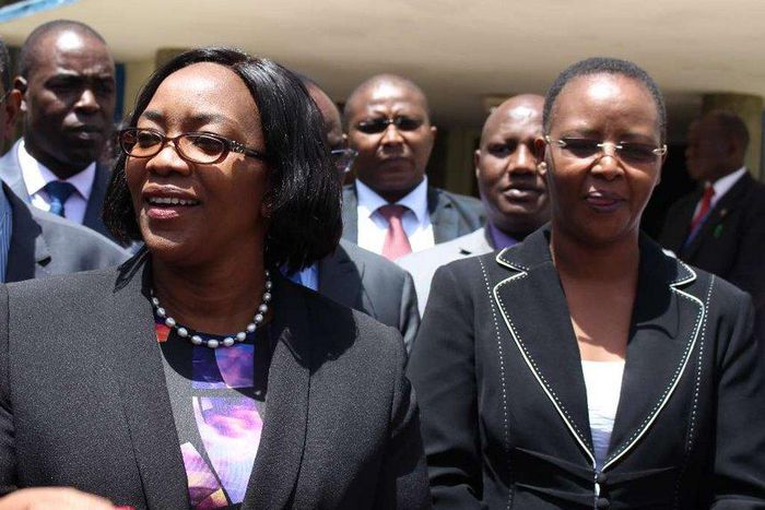 Health CS Sicily Kariuki with Suspended KNH CEO Lily Koros