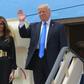 US President Donald Trump and First Lady Melania Trump step off Air Force One upon arrival at King Khalid International Airport in Riyadh on May 20, 2017