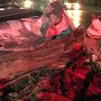 The wreck of the car that almost wiped off activist Boniface Mwangi's family