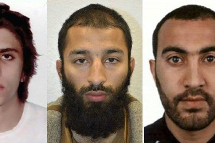 Photos released by British police showing (L-R) Youssef Zaghba, Khuram Shazad Butt and Rachid Redouane believed to be the three attackers in the June 3 terror attack at London Bridge.