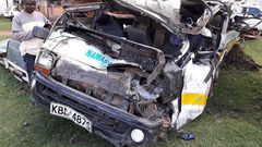 Wreckage of the vehicle that was involved in the Nandi Hills accident in which 6 people perished