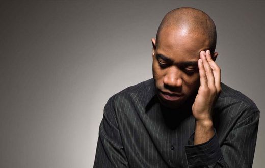 Sad African man