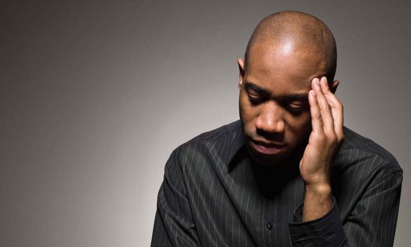 Sad African man