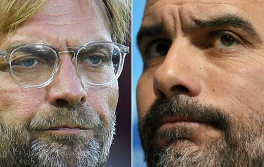 Liverpool manager Jurgen Klopp (left) and Manchester City boss Pep Guardiola are battling it out for the Premier League title