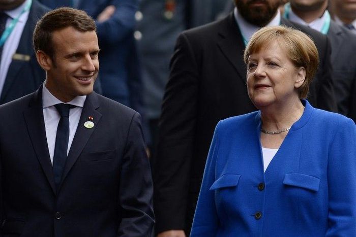 French President Emmanuel Macron and German Chancellor Angela Merkel, seen here during a G7 summit in Sicily, are the leaders of the EU's traditional twin engines.
