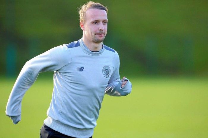 Celtic's Leigh Griffiths, pictured in 2016, scored in each half as they beat Hearts
