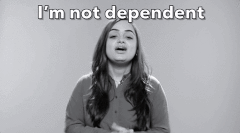 It's great to not be dependent on a man but it's OK to realise that sharing is pretty nice in a relationship, too. [Credit: Giphy]