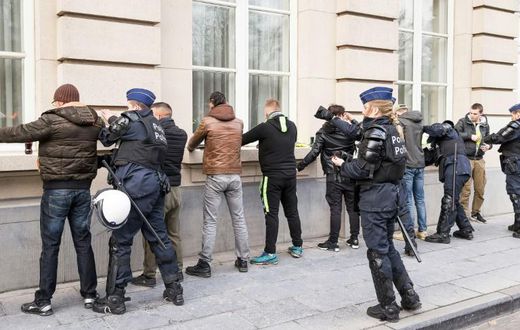 The area housing European institutions was sealed off by police