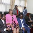 MP Aisha Jumwa shares a light moment with a section of Opposition MPs