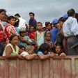 People fleeing from a conflict area in Myanmar's Rakhine state