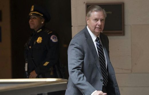 US Senator Lindsey Graham, Republican of South Carolina, leaves a briefing from CIA Director Gina Haspel on the killing of journalist Jamal Khashoggi, on Capitol Hill in Washington, DC, December 4, 2018