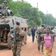 French soldiers patrol a street in Bangui, the capital of the Central African Republic