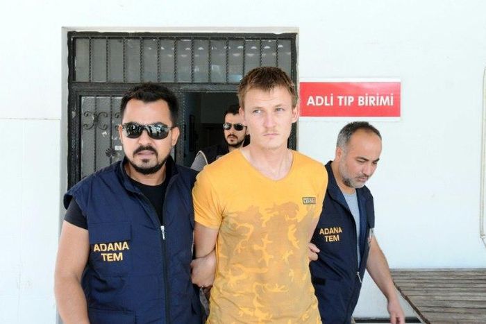 Russian national Renat Bakiev (C), a suspected IS member, has been detained in Turkey for allegedly planning to attack a US warplane using a drone