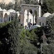Israeli police check the scene where assailants opened fire at Israeli forces in Jerusalem's Old City on July 14, 2017