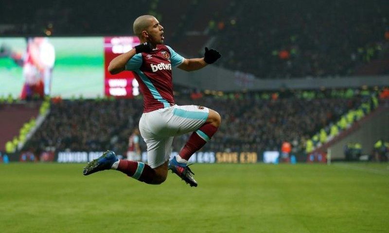 Algerian midfielder Sofiane Feghouli, pictured in February 2017, has signed a five-year contract with Turkish club Galatasaray, who will pay Feghouli's former team West Ham a transfer fee of 4.24 million euros ($5 million)