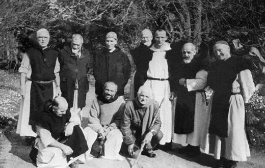 An undated photograph taken in Tibhirine that shows six of the seven Trappist monks kidnapped and killed in 1996