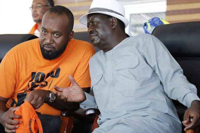 Governor Hassan Joho and Raila Odinga