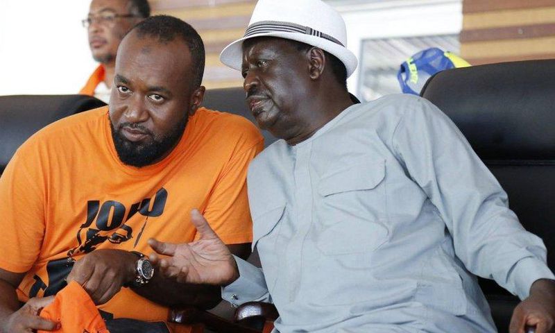 Governor Hassan Joho and Raila Odinga