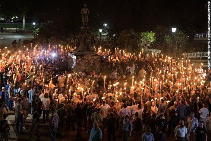 Protesters in Charlottesville