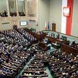 Polish lawmakers attend a session of the Sejm -- the lower house of parliament -- in Warsaw