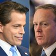 Anthony Scaramucci (L), Donald Trump's new White House communications, and Sean Spicer