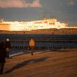 A Scandlines ferry leaves the German port of Warnemuende en route to Gedser in Denmark