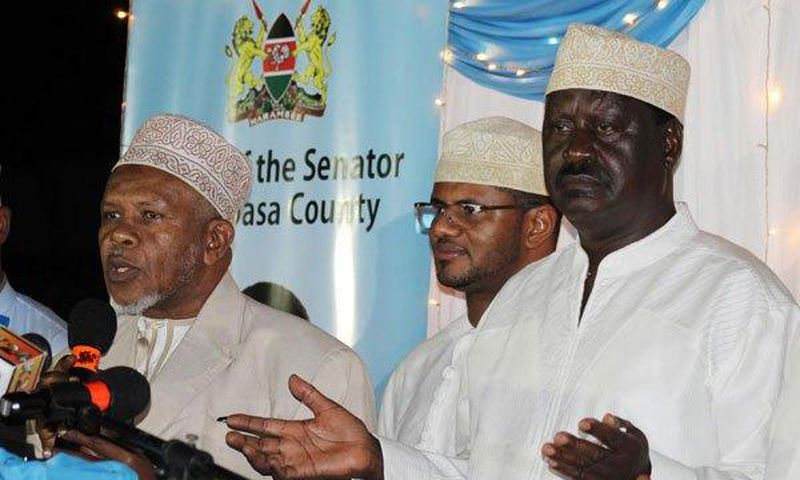 ODM leader Raila Odinga and Mombasa Senator Hassan Omar