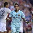 Barcelona's Neymar celebrates after scoring a goal during their International Champions Cup (ICC) friendly match against Manchester United, at the FedExField in Landover, Maryland, on July 26, 2017