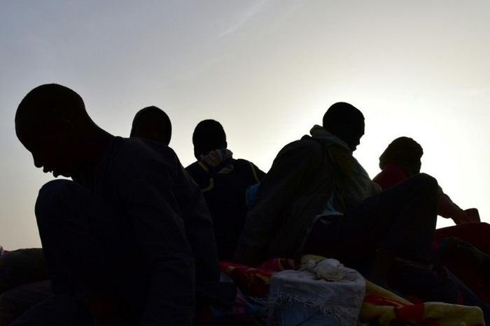 Many migrants from sub-Saharan Africa are driven through southern Libya in trucks to the northern coast where they later attempt the perilous Mediterranean crossing to Italy