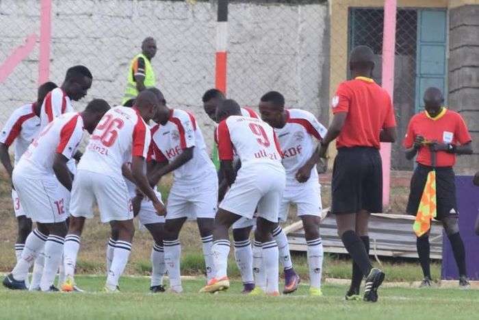 Ulinzi Stars celebrating a goal
