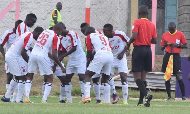 Ulinzi Stars celebrating a goal