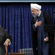 Iranian President Hasan Rouhani (R) speaks with supreme leader Ayatollah Ali Khamenei during his swearing-in on August 3, 2017