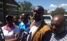 Stanley Karanja speaking to media during past clashes in the Mau area (twitter)