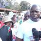 Migori Governor Okoth Obado speaking in Nyeri where he appealed for prayers