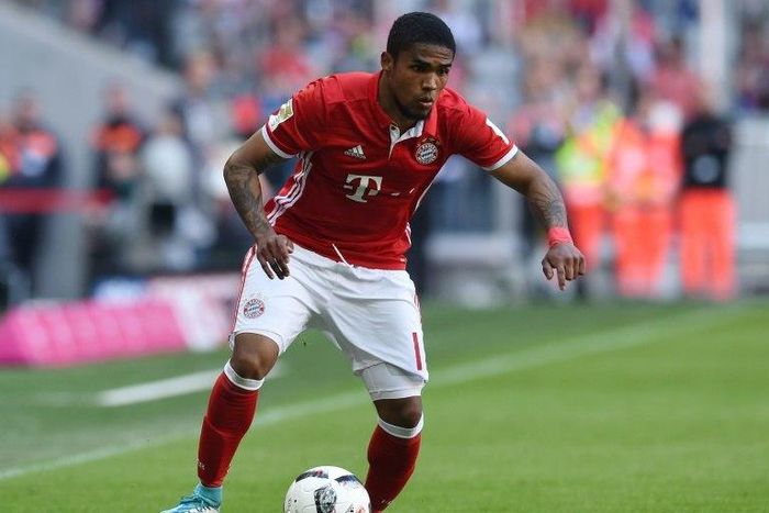 Douglas Costa, pictured in May 2017, is reported to be looking for a way out of Bayern after a frustrating season under Carlo Ancelotti