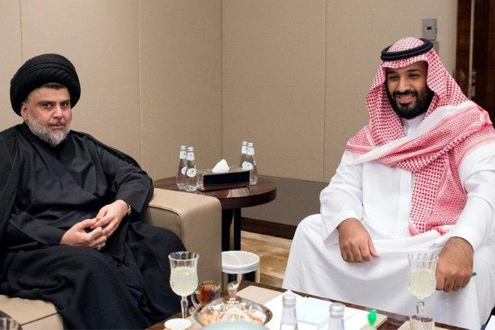 A handout picture provided by the Saudi Royal Palace on July 30, 2017 shows Crown Prince Mohammed bin Salman (R) receiving prominent Iraqi Shiite cleric Moqtada al-Sadr in Jeddah
