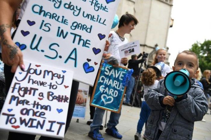 Supporters of Charlie Gard's parents had demonstrated in favour of allowing the baby to travel for treatment
