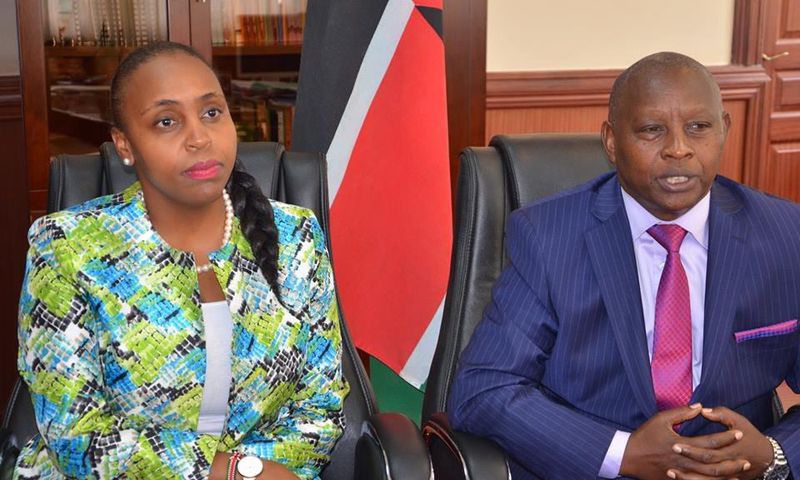 Nyeri Governor Mutahi Kahiga (R) with his DG Carol Karugu (L)