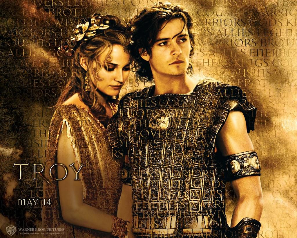 Helen and Paris of Troy portrayed by Orlando Bloom and Diane Kruger in the movie 'Troy' [Credit - LegendLoveStory]