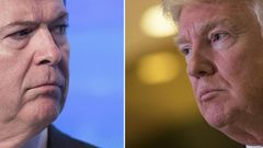 US President Donald Trump (right) and ousted FBI director James Comey