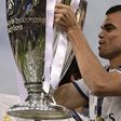 Real Madrid defender Pepe lifts the Champions League trophy in Cardiff, south Wales, on June 3, 2017
